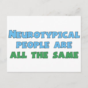 Neurodiversity Humour Funny Aspie Autism Joke Postcard