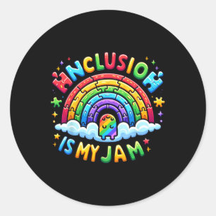 Neurodiversity Inclusion Is My Jam Autism Awarenes Classic Round Sticker
