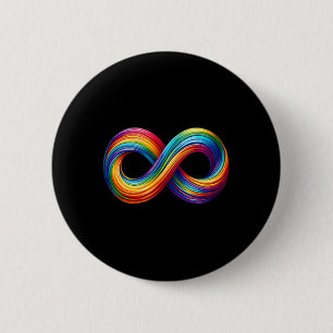 Neurodiversity Infinity Sign Rainbow Symbol Autism 6 Cm Round Badge