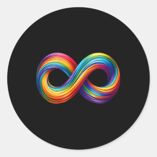 Neurodiversity Infinity Sign Rainbow Symbol Autism Classic Round Sticker