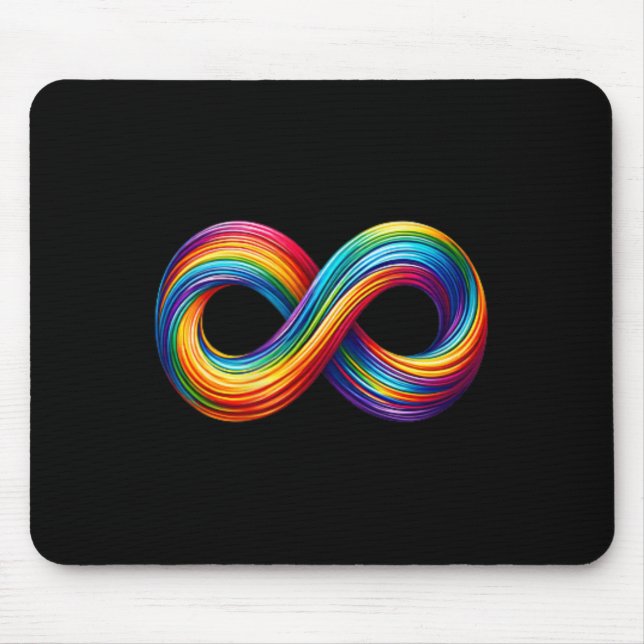 Neurodiversity Infinity Sign Rainbow Symbol Autism Mouse Pad (Front)