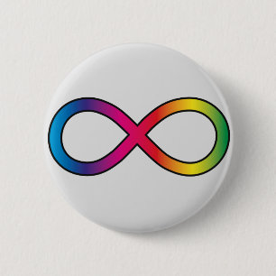 Neurodiversity infinity symbol 6 cm round badge