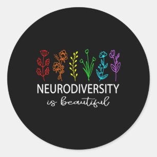 Neurodiversity Is Beautiful Autism Awareness Men W Classic Round Sticker