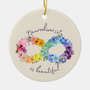 Neurodiversity is Beautiful Floral Ornament