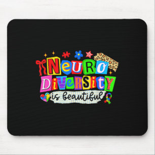 Neurodiversity is beautiful leopard funny autism mouse pad