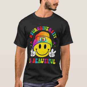 Neurodiversity Is Beautiful Smile Face Autism Awar T-Shirt