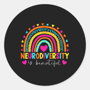 Neurodiversity Is Beautiful Special Autism Awarene Classic Round Sticker