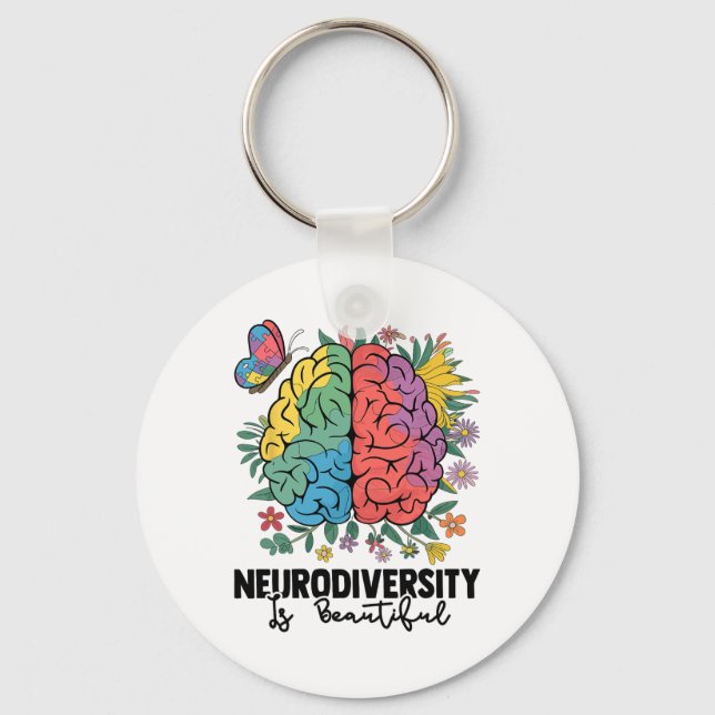 Neurodiversity Is Beautiful Sped Adhd Autism Aware Key Ring (Front)