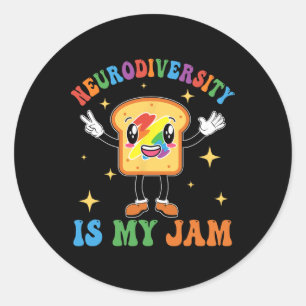 Neurodiversity Is My-jam Autism Awareness Special  Classic Round Sticker