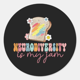 Neurodiversity Is My Jam Inclusion Autism Awarenes Classic Round Sticker
