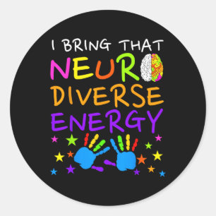 Neurodiversity Kids Boys Autism Awareness Girls Ad Classic Round Sticker