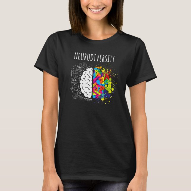 Neurodiversity Left Right Brain T-Shirt (Front)