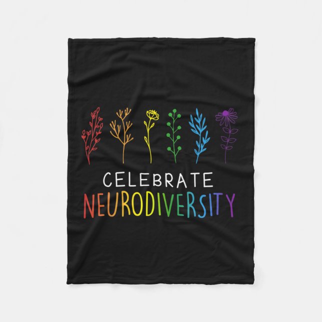 Neurodiversity Mental Health Autism Awareness 1  Fleece Blanket (Front)
