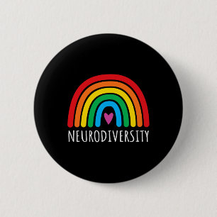 Neurodiversity Rainbow Autism Awareness Month Mens 6 Cm Round Badge