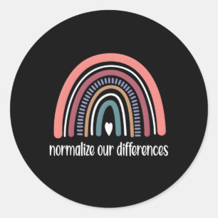 Neurodiversity Rainbow Autism Neurodivergent Adhd  Classic Round Sticker