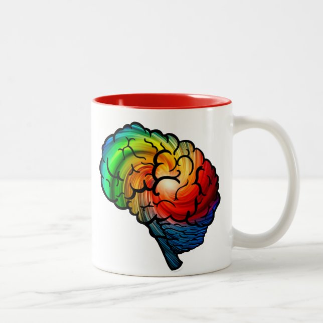 #neurodiversity Rainbow Brain Unicorn Coffee Mug (Right)