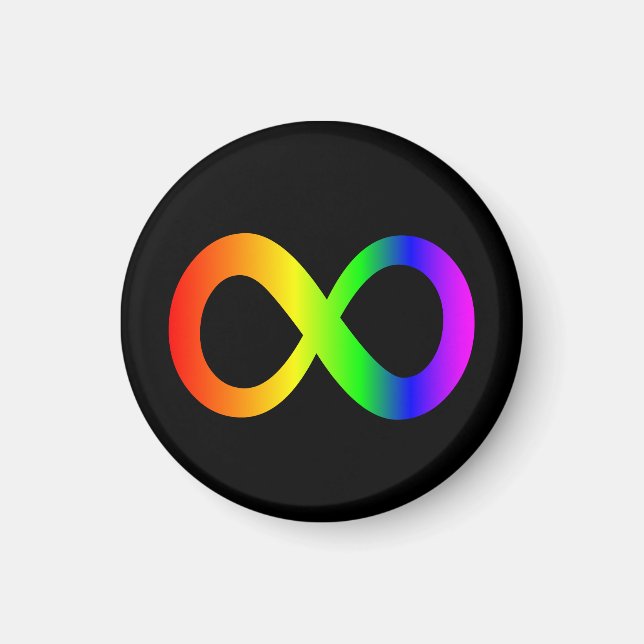 Neurodiversity Rainbow Infinity Symbol Autism Magnet (Front)