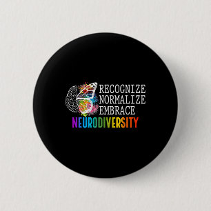 Neurodiversity Recognise Normalise Embrace Adhd Au 6 Cm Round Badge