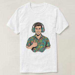 Neurodiversity Retro Pop Art Thumbs Up Male  T-Shirt