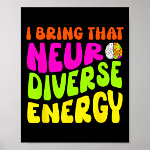 Neurodiversity Shirt Autism Adhd Asd Neurodiverse Poster
