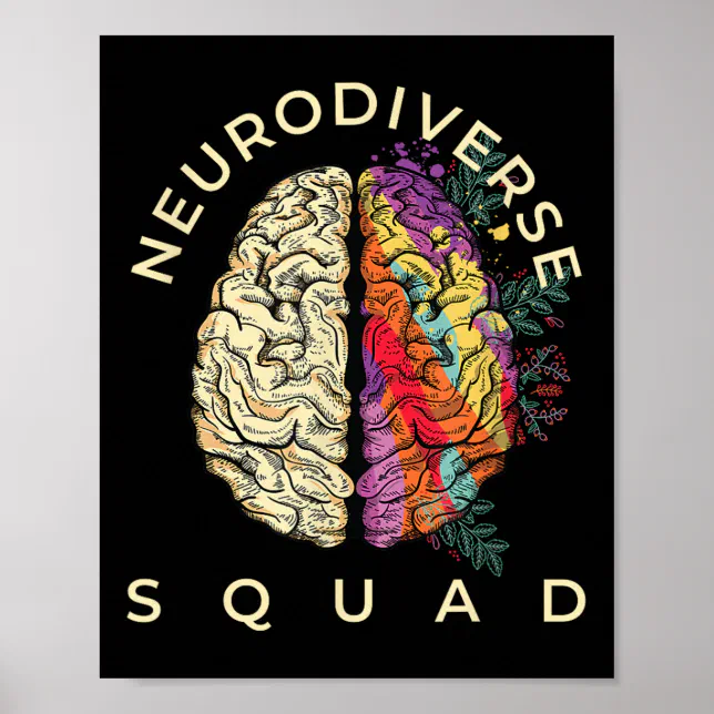 Neurodiversity Shirt Autism Spectrum Asd Adhd Poster | Zazzle