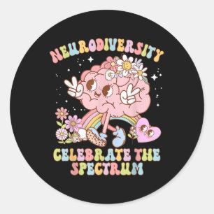 Neurodiversity Shirt Autism Spectrum Asd Adhd Rain Classic Round Sticker