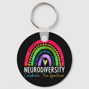 Neurodiversity Shirt Autism Spectrum ASD ADHD Rain Key Ring