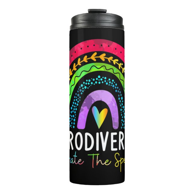 Neurodiversity Shirt Autism Spectrum ASD ADHD Rain Thermal Tumbler (Front)