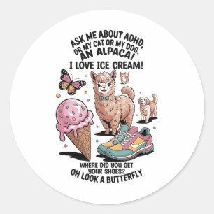 Neurodiversity Spectrum Mental Disorder Autism Awa Classic Round Sticker