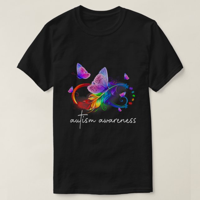 Neurodiversity Symbol Rainbow Infinity Autism Awar T-Shirt (Design Front)