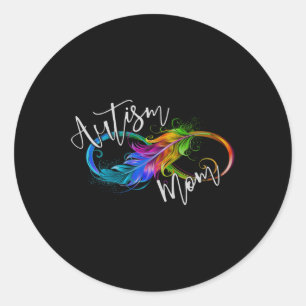 Neurodiversity Symbol Rainbow Infinity Autism Mum Classic Round Sticker