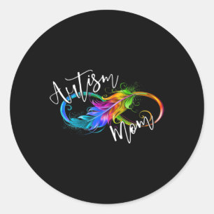 Neurodiversity Symbol Rainbow Infinity Autism Mum  Classic Round Sticker