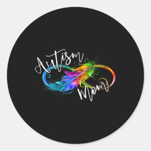 Neurodiversity Symbol Rainbow Infinity Autism Mum Classic Round Sticker