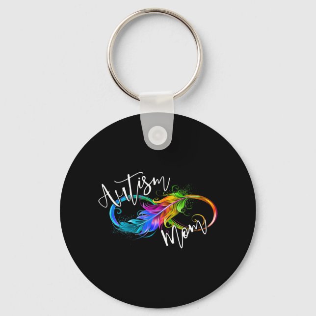 Neurodiversity Symbol Rainbow Infinity Autism Mum  Key Ring (Front)