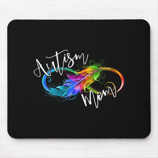 Neurodiversity Symbol Rainbow Infinity Autism Mum  Mouse Pad (Front)