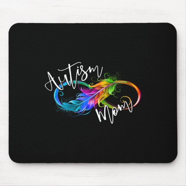 Neurodiversity Symbol Rainbow Infinity Autism Mum  Mouse Pad (Front)