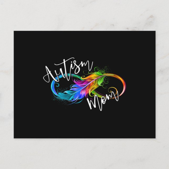 Neurodiversity Symbol Rainbow Infinity Autism Mum  Postcard (Front)