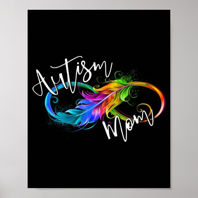 Neurodiversity Symbol Rainbow Infinity Autism Mum  Poster (Front)