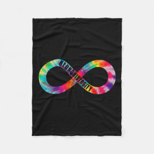 Neurodiversity Tie Dye Infinity Sign Autism Awaren Fleece Blanket