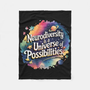 Neurodiversity Universe Of Possibilities Space Aut Fleece Blanket