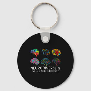 Neurodiversity We All Think Differently Brain Auti Key Ring