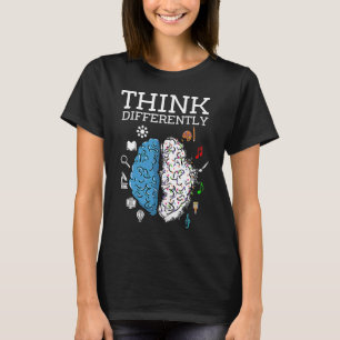 Neurodiversity We All Think Differently Brain Auti T-Shirt