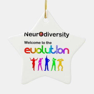 Neurodiversity Welcome to the Evolution Ceramic Tree Decoration