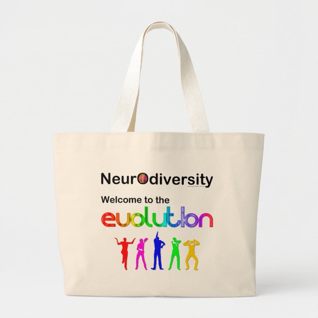 Neurodiversity Welcome to the Evolution Large Tote Bag (Front)