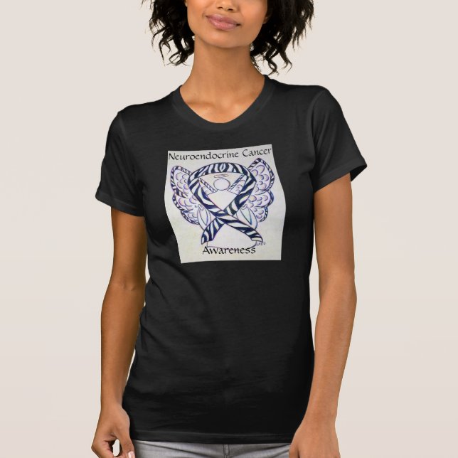 Neuroendocrine Cancer Awareness Ribbon Angel Shirt (Front)