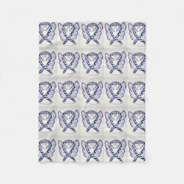 Neuroendocrine Cancer Awareness Ribbon Blanket (Front)
