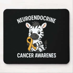 Neuroendocrine Cancer Awareness Zebra Ribbon Heart Mouse Pad