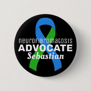 Neurofibromatosis Advocate Ribbon Black Button