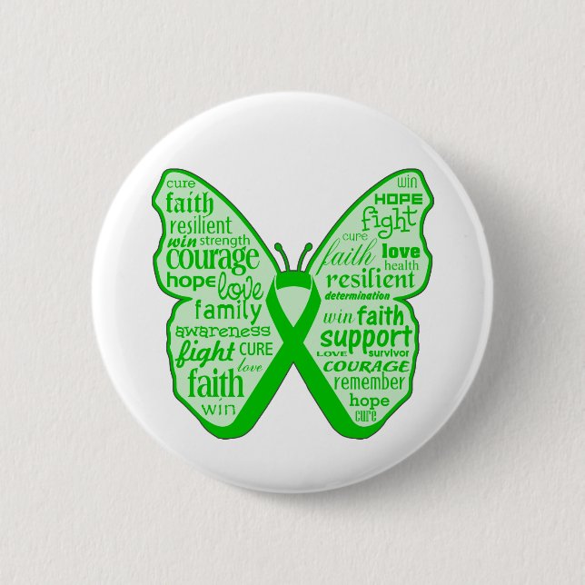 Neurofibromatosis Awareness Butterfly Ribbon 6 Cm Round Badge (Front)