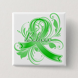 Neurofibromatosis Believe Flourish Ribbon 15 Cm Square Badge